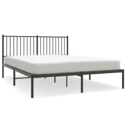 vidaXL Bettgestell mit Kopfteil Metall Schwarz 150x200 cm