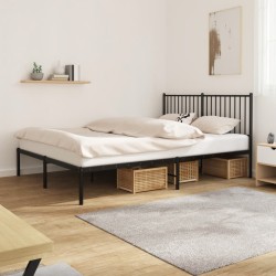 vidaXL Bettgestell mit Kopfteil Metall Schwarz 160x200 cm