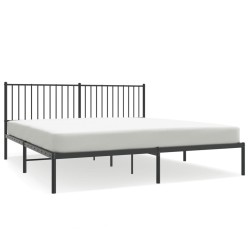 vidaXL Bettgestell mit Kopfteil Metall Schwarz 180x200 cm