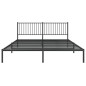 vidaXL Bettgestell mit Kopfteil Metall Schwarz 183x213 cm vidaXL Bettgestell mit Kopfteil Metall Schwarz 183x213 cm