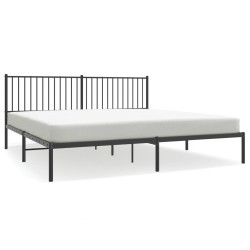 vidaXL Bettgestell mit Kopfteil Metall Schwarz 193x203 cm