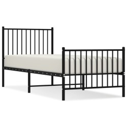 vidaXL Bettgestell mit Kopf- und Fußteil Metall Schwarz 80x200 cm