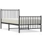 vidaXL Bettgestell mit Kopf- und Fußteil Metall Schwarz 90x190 cm vidaXL Bettgestell mit Kopf- und Fußteil Metall Schwarz 90x190 cm
