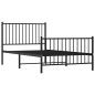 vidaXL Bettgestell mit Kopf- und Fußteil Metall Schwarz 100x190 cm vidaXL Bettgestell mit Kopf- und Fußteil Metall Schwarz 100x190 cm