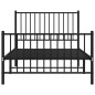 vidaXL Bettgestell mit Kopf- und Fußteil Metall Schwarz 100x190 cm vidaXL Bettgestell mit Kopf- und Fußteil Metall Schwarz 100x190 cm