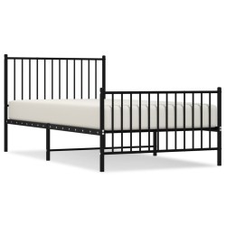 vidaXL Bettgestell mit Kopf- und Fußteil Metall Schwarz 100x200 cm