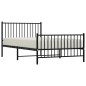 vidaXL Bettgestell mit Kopf- und Fußteil Metall Schwarz 107x203 cm vidaXL Bettgestell mit Kopf- und Fußteil Metall Schwarz 107x203 cm