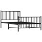 vidaXL Bettgestell mit Kopf- und Fußteil Metall Schwarz 107x203 cm vidaXL Bettgestell mit Kopf- und Fußteil Metall Schwarz 107x203 cm