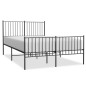 vidaXL Bettgestell mit Kopf- und Fußteil Metall Schwarz 140x190 cm vidaXL Bettgestell mit Kopf- und Fußteil Metall Schwarz 140x190 cm