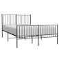 vidaXL Bettgestell mit Kopf- und Fußteil Metall Schwarz 140x190 cm vidaXL Bettgestell mit Kopf- und Fußteil Metall Schwarz 140x190 cm