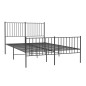 vidaXL Bettgestell mit Kopf- und Fußteil Metall Schwarz 140x190 cm vidaXL Bettgestell mit Kopf- und Fußteil Metall Schwarz 140x190 cm