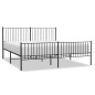 vidaXL Bettgestell mit Kopf- und Fußteil Metall Schwarz 193x203 cm vidaXL Bettgestell mit Kopf- und Fußteil Metall Schwarz 193x203 cm