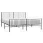vidaXL Bettgestell mit Kopf- und Fußteil Metall Schwarz 193x203 cm vidaXL Bettgestell mit Kopf- und Fußteil Metall Schwarz 193x203 cm
