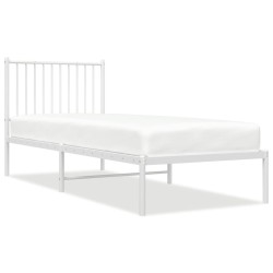 vidaXL Bettgestell mit Kopfteil Metall Weiß 80x200 cm