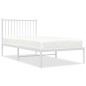vidaXL Bettgestell mit Kopfteil Metall Weiß 90x190 cm vidaXL Bettgestell mit Kopfteil Metall Weiß 90x190 cm