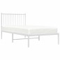 vidaXL Bettgestell mit Kopfteil Metall Weiß 90x190 cm vidaXL Bettgestell mit Kopfteil Metall Weiß 90x190 cm
