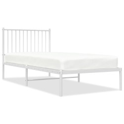 vidaXL Bettgestell mit Kopfteil Metall Weiß 90x200 cm