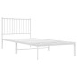 vidaXL Bettgestell mit Kopfteil Metall Weiß 90x200 cm vidaXL Bettgestell mit Kopfteil Metall Weiß 90x200 cm