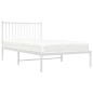 vidaXL Bettgestell mit Kopfteil Metall Weiß 100x190 cm vidaXL Bettgestell mit Kopfteil Metall Weiß 100x190 cm