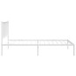 vidaXL Bettgestell mit Kopfteil Metall Weiß 100x190 cm vidaXL Bettgestell mit Kopfteil Metall Weiß 100x190 cm