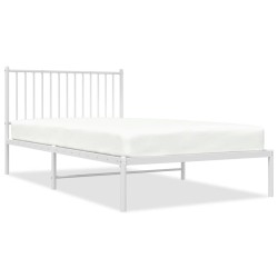 vidaXL Bettgestell mit Kopfteil Metall Weiß 107x203 cm