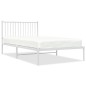 vidaXL Bettgestell mit Kopfteil Metall Weiß 107x203 cm vidaXL Bettgestell mit Kopfteil Metall Weiß 107x203 cm