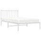 vidaXL Bettgestell mit Kopfteil Metall Weiß 107x203 cm vidaXL Bettgestell mit Kopfteil Metall Weiß 107x203 cm