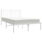 vidaXL Bettgestell mit Kopfteil Metall Weiß 120x190 cm vidaXL Bettgestell mit Kopfteil Metall Weiß 120x190 cm