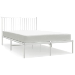 vidaXL Bettgestell mit Kopfteil Metall Weiß 120x200 cm