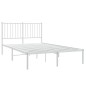 vidaXL Bettgestell mit Kopfteil Metall Weiß 120x200 cm vidaXL Bettgestell mit Kopfteil Metall Weiß 120x200 cm