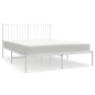 vidaXL Bettgestell mit Kopfteil Metall Weiß 135x190 cm