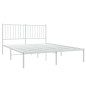 vidaXL Bettgestell mit Kopfteil Metall Weiß 135x190 cm