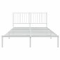 vidaXL Bettgestell mit Kopfteil Metall Weiß 135x190 cm