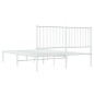 vidaXL Bettgestell mit Kopfteil Metall Weiß 135x190 cm