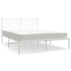 vidaXL Bettgestell mit Kopfteil Metall Weiß 140x190 cm