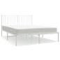 vidaXL Bettgestell mit Kopfteil Metall Weiß 140x190 cm vidaXL Bettgestell mit Kopfteil Metall Weiß 140x190 cm