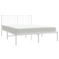 vidaXL Bettgestell mit Kopfteil Metall Weiß 140x190 cm vidaXL Bettgestell mit Kopfteil Metall Weiß 140x190 cm