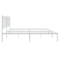 vidaXL Bettgestell mit Kopfteil Metall Weiß 140x190 cm vidaXL Bettgestell mit Kopfteil Metall Weiß 140x190 cm
