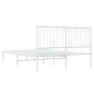 vidaXL Bettgestell mit Kopfteil Metall Weiß 140x190 cm vidaXL Bettgestell mit Kopfteil Metall Weiß 140x190 cm