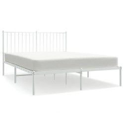 vidaXL Bettgestell mit Kopfteil Metall Weiß 140x200 cm