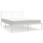 vidaXL Bettgestell mit Kopfteil Metall Weiß 140x200 cm vidaXL Bettgestell mit Kopfteil Metall Weiß 140x200 cm