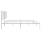 vidaXL Bettgestell mit Kopfteil Metall Weiß 140x200 cm vidaXL Bettgestell mit Kopfteil Metall Weiß 140x200 cm