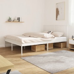 vidaXL Bettgestell mit Kopfteil Metall Weiß 160x200 cm