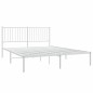 vidaXL Bettgestell mit Kopfteil Metall Weiß 160x200 cm vidaXL Bettgestell mit Kopfteil Metall Weiß 160x200 cm
