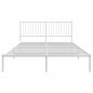 vidaXL Bettgestell mit Kopfteil Metall Weiß 160x200 cm vidaXL Bettgestell mit Kopfteil Metall Weiß 160x200 cm