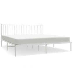 vidaXL Bettgestell mit Kopfteil Metall Weiß 180x200 cm