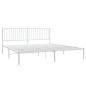 vidaXL Bettgestell mit Kopfteil Metall Weiß 180x200 cm vidaXL Bettgestell mit Kopfteil Metall Weiß 180x200 cm