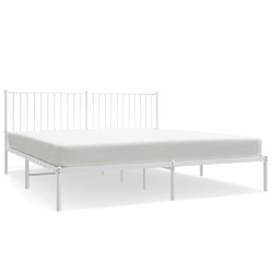 vidaXL Bettgestell mit Kopfteil Metall Weiß 183x213 cm