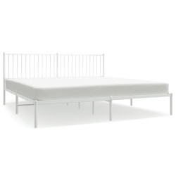 vidaXL Bettgestell mit Kopfteil Metall Weiß 193x203 cm