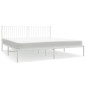 vidaXL Bettgestell mit Kopfteil Metall Weiß 193x203 cm vidaXL Bettgestell mit Kopfteil Metall Weiß 193x203 cm